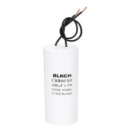 Unique Bargains - 100uF CBB60 Running Capacitor, AC 450V 2 Wire for Air Compressor, Washing Machine, Refrigerator, Air Conditioner - White