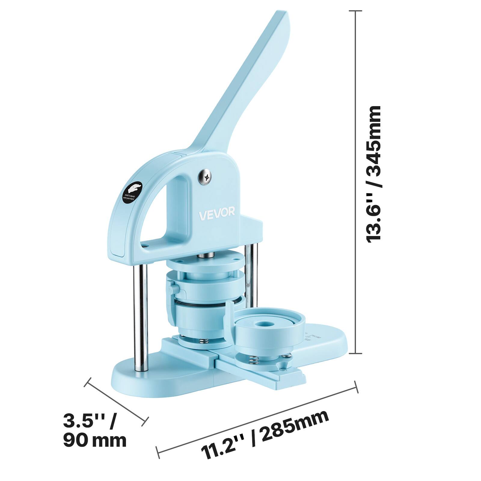 E - VEVOR 345mm / 13.6" / 3.5" / 90 mm / 285mm / 11.2"