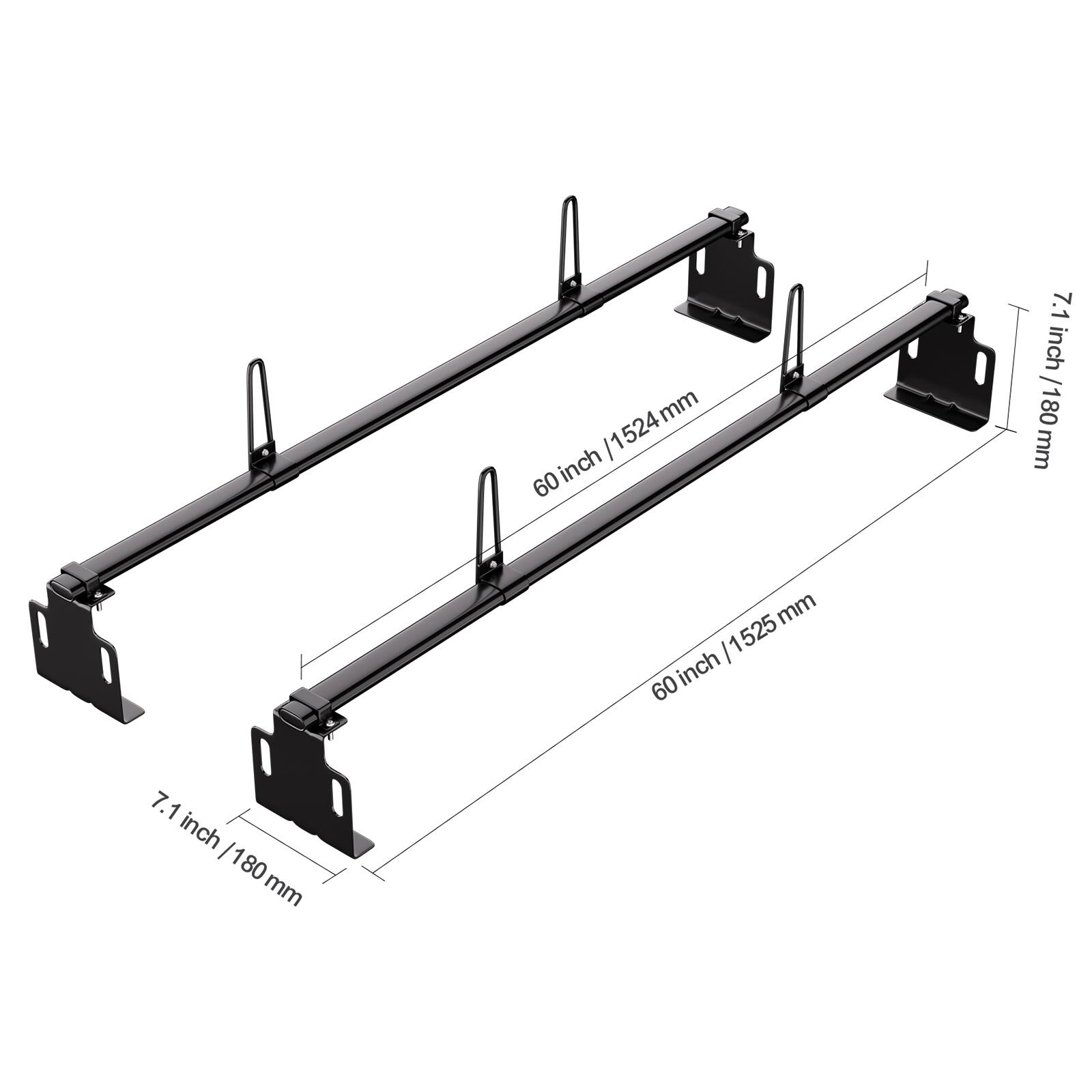 60 inch / 1524 mm  
7.1 inch / 180 mm