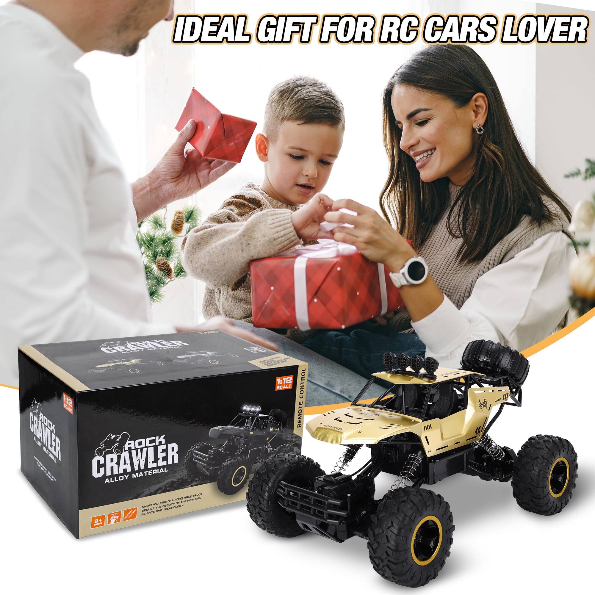 Wisairt 1:12 Scale Large RC Car, 4WD Remote Control Monster Truck, 2.4 ...