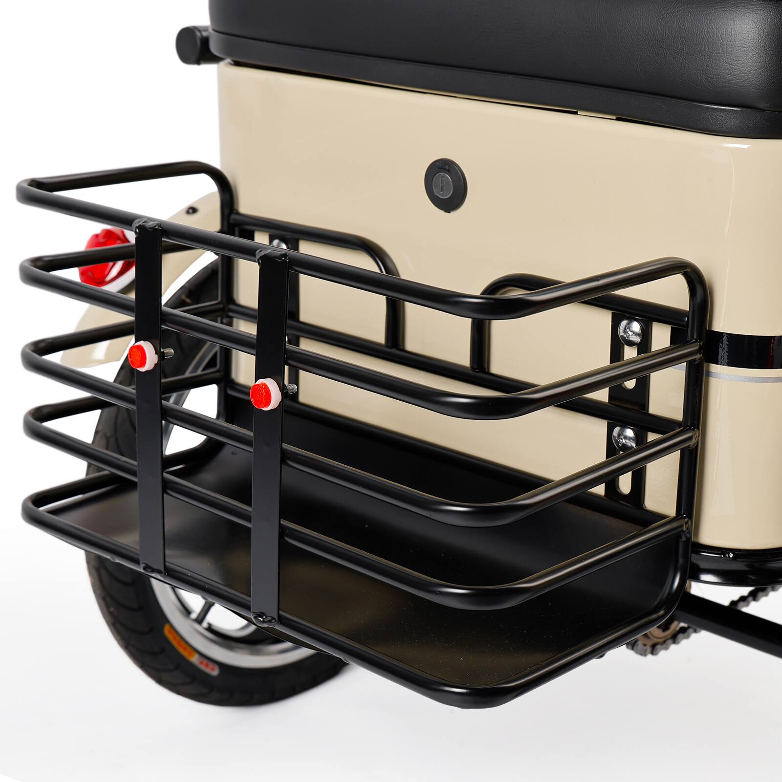 Alt View 4. Topteng - ​​400W 48V/12Ah Electric Folding Trike - 3 Wheel Electric tricycle with Rear Seat, 28Miles to 34Miles Range, 15MPH,White - White.