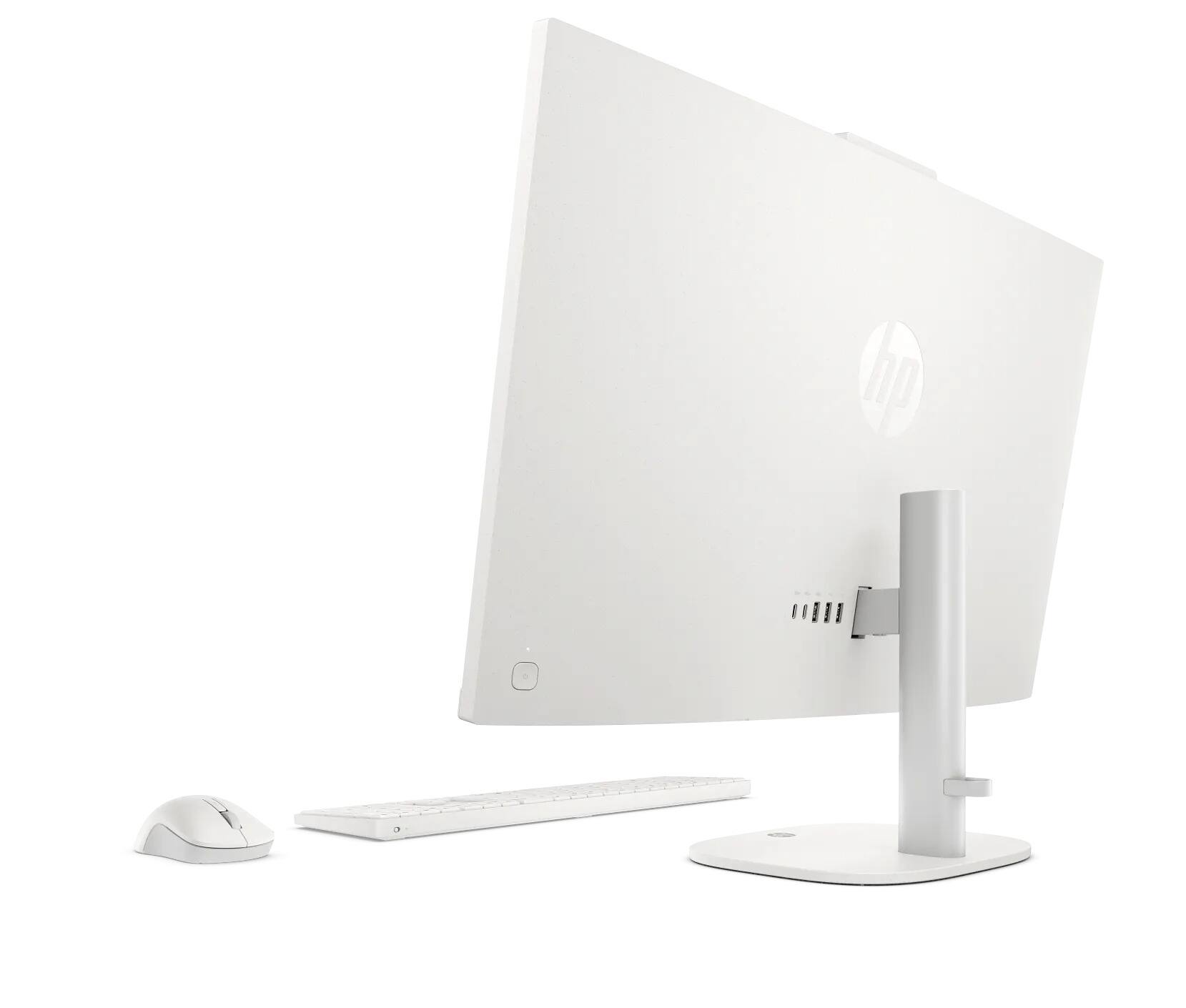 Alt View 3. HP - HP OmniStudio 27" FHD Touchscreen All-in-One Copilot+ PC - Intel Core Ultra 5 325, 64GB RAM, 1TB SSD, Windows 11 Home - Cotton White.