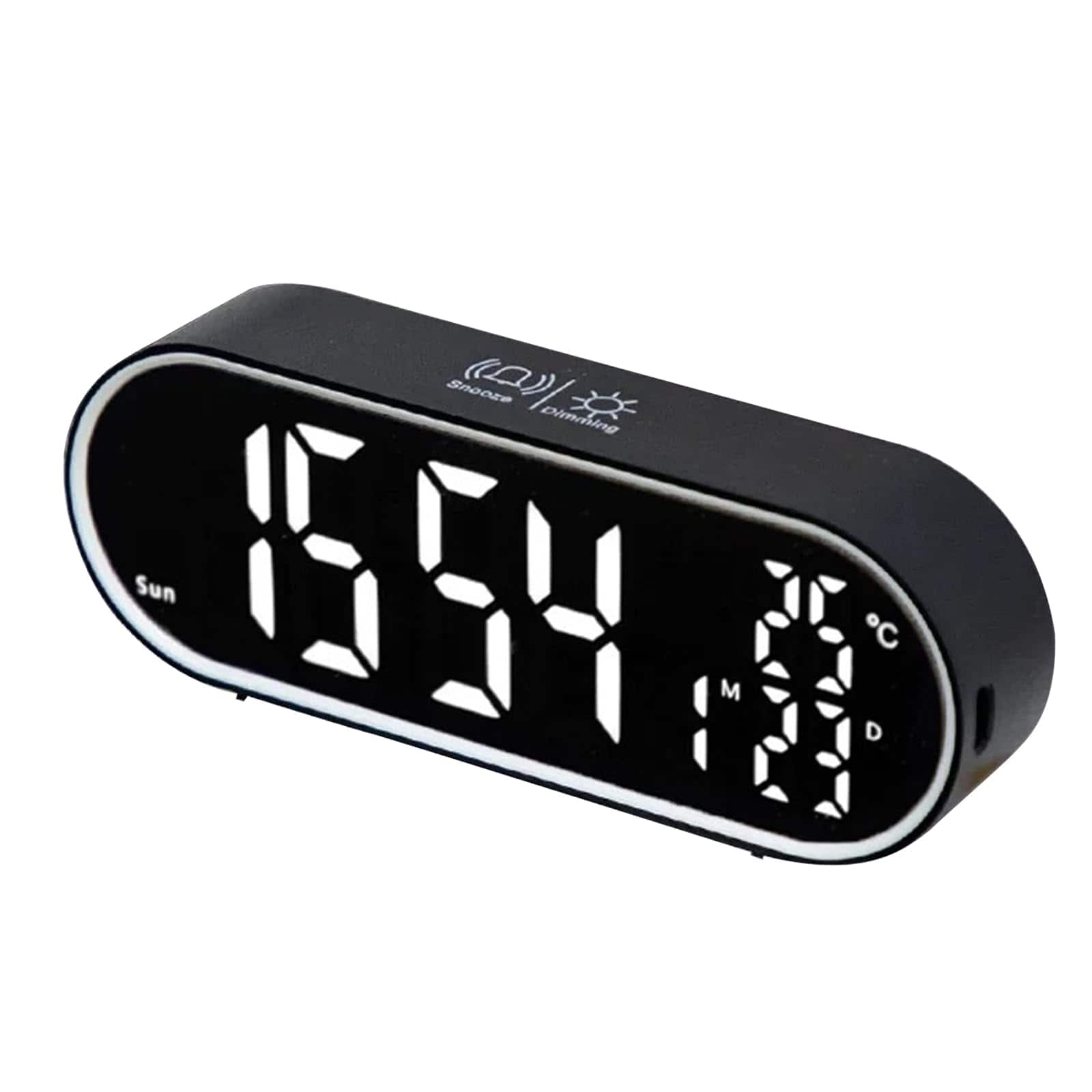 Dazzed Corner - Digital Alarm Clock Large LED Display,USB Ports - Black