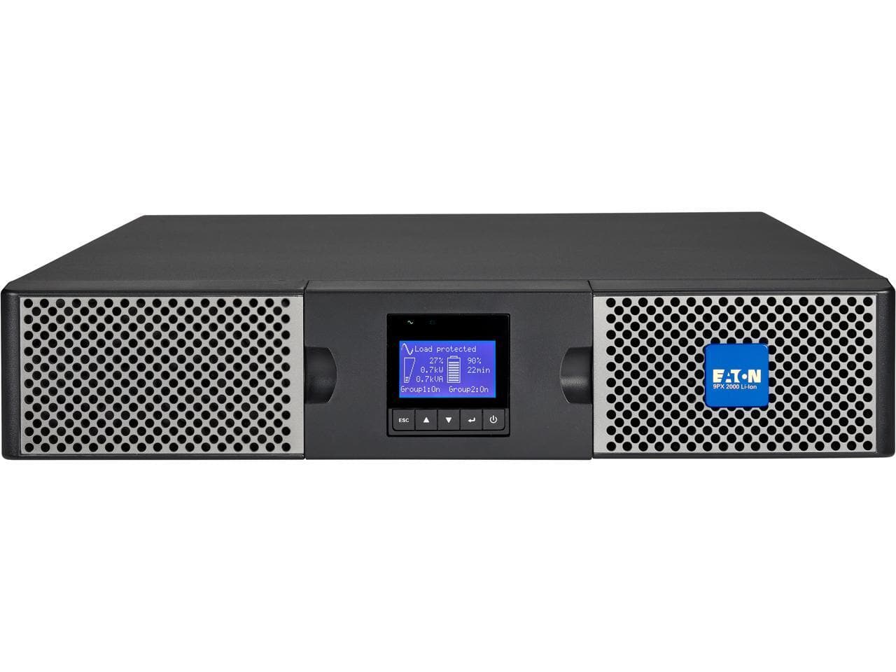 Eaton - 9PX 2000VA 1800W 120V Online Double-Conversion UPS - 5-20P, 6x 5-20R, 1 L5-20R Outlets, Lithium-ion Battery - black, silver