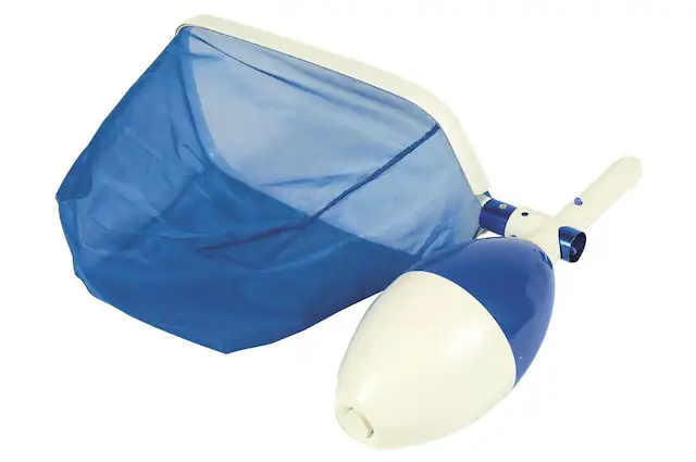 Front. Pool Central - 21" Blue and White Easy Skim Bi Directional Floating Swimming Pool Skimmer - Blue.