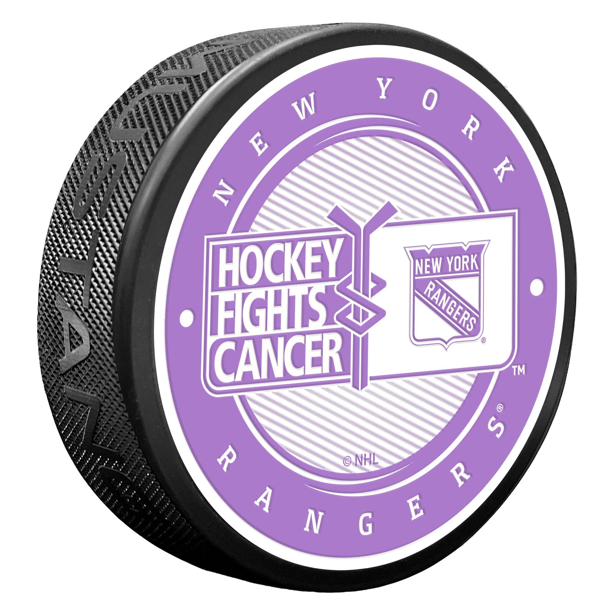 Mustang Drinkware - New York Rangers Hockey Fights Cancer Puck - Multicolor