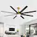 Back. Breezary - 72" Large Indoor Ceiling Fan with Remote, 8 ABS Blades, 6-Speed DC Motor, Timer, 7''/12''Downrods, Light/No Light Option - Gold and Black (With Light).