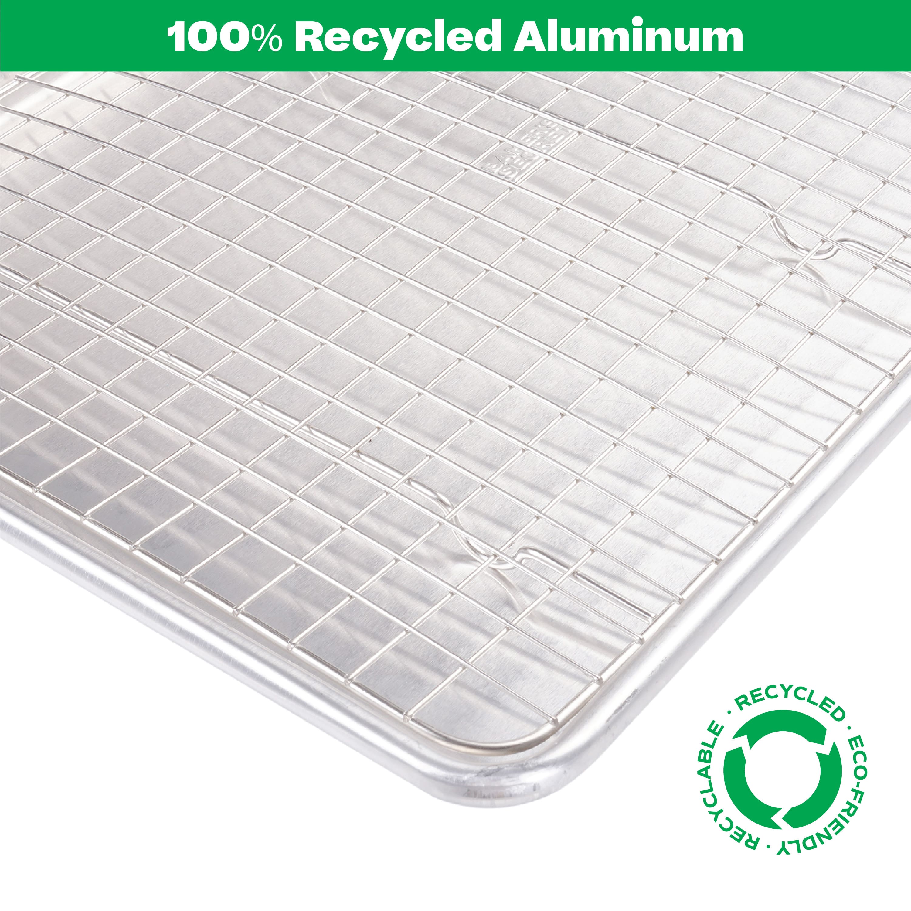 Baker's Secret - Bakeware Secret Baking Sheet Set with Rack 2pc Bakeware Set Baking Sheets 18" Bakeware Set 100% Recycled Aluminum - Silver