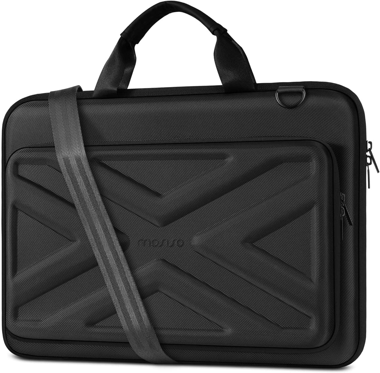 mosiso - Hard Shell Laptop Case for 15-16 Inch MacBook Pro/Air HP Dell Lenovo Asus Acer,Waterproof Laptop Bag with Shoulder Strap - Black