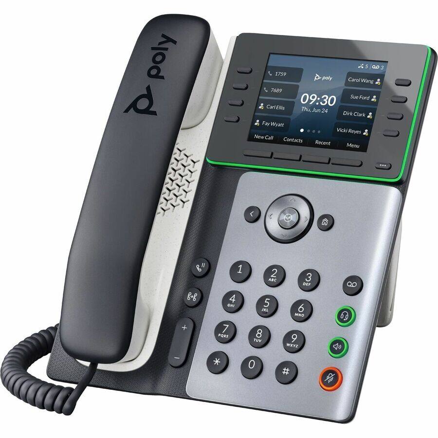 HP Poly Edge E350 IP Phone、電源付き PoE 対応 HP Poly Edge E350 IP Phone Corded Corded/Cordless Wi Fi, Bluetooth