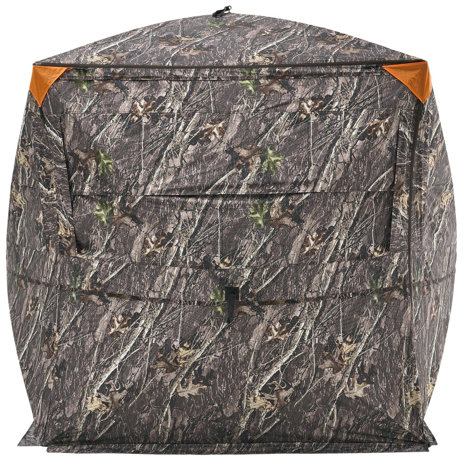 Alt View 5. VEVOR - Hunting Blind, 4-5 Person See Through Ground Blinds with Carrying Bag, 360 Degree Portable Camouflage Tent - camouflage color.