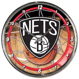 WinCraft - Brooklyn Nets Chrome Wall Clock - Multicolor