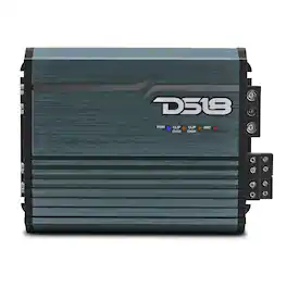 DS18 Audio - FRP 4-Channel Class D Car Amplifier with Remote Level Control, 4 x 120W RMS at 4 Ohm - Titanium