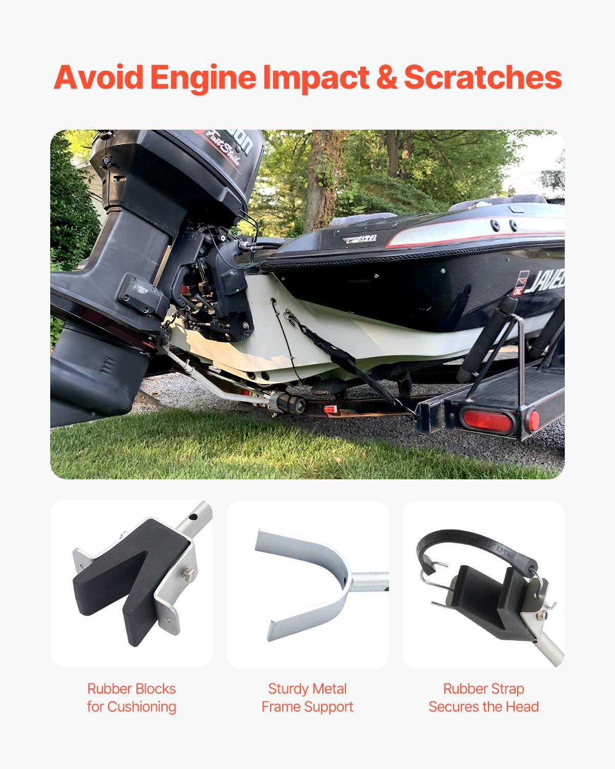 Avoid Engine Impact & Scratches

FatSt On trite STAI X JAVE LOM Rubber Blocks for Cushioning Sturdy Metal Frame Support Rubber Strap Secures the Head