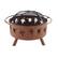 Alt View 17. Pure Garden - 32" Round Outdoor Fire Pit with Steel Bowl, Leaf Cutouts, Spark Screen, Log Poker, Storage Cover for Patio Wood Burning - Rugged Rust.