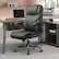 Front. Brick Attic - Office Chair, Ergonomic Computer Desk Chairs, Executive Leather Chair with Adjustable Flip-up Armrests, Rocking Function - Black.