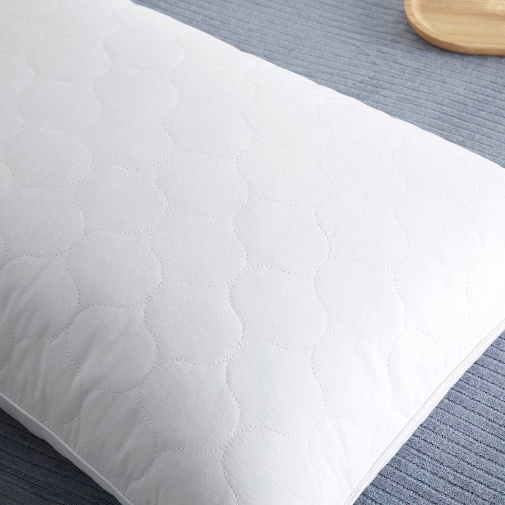 Angle. Peace Nest - Peace Nest Quilted Goose Feather Down Pillows Set of 2 - White.