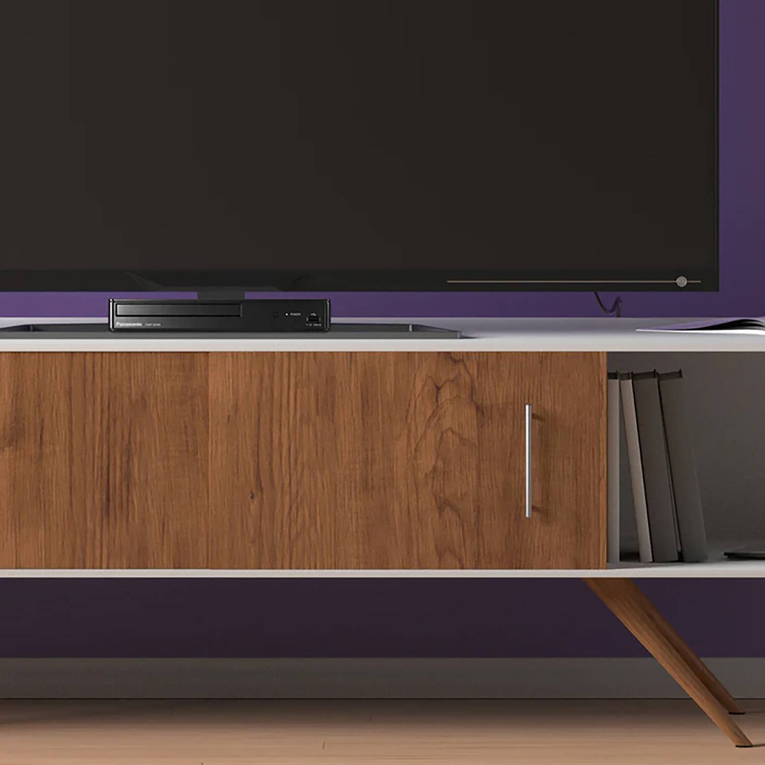 Back. Panasonic - 1080p Full HD Blu-ray DVD Player, Dolby Digital Sound, Upconversion, HDMI Output, USB Input, Remote, DMP-BD84P-K - Black.