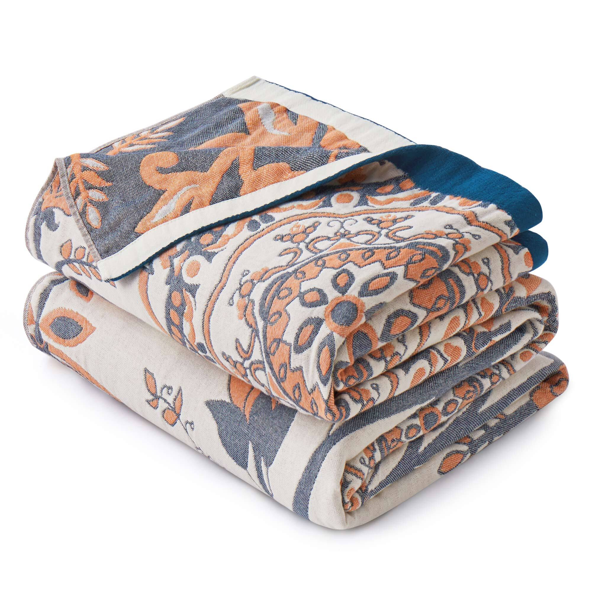 Back. Peace Nest - Peace Nest 100% Cotton Boho Throw Blanket Rustic Home Decor Medallion Design, Medallion, 60x80 inches - Medallion.