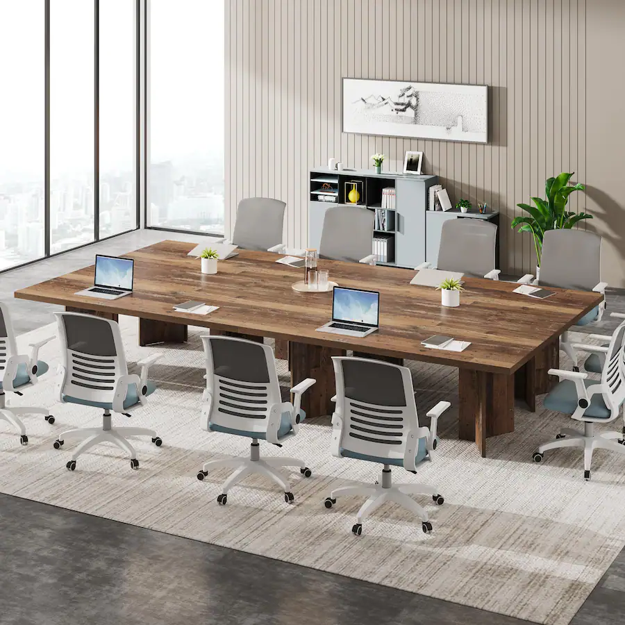 Conference Table Above Tribesigns 5.5FT Conference Table, 63 inch Rectangle Meeting Seminar ...