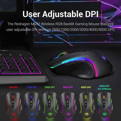 REDRAGON M602 KS Griffin Wireless Gaming Mouse, 7200 DPI REDRAGON M602 KS Griffin Wireless Gaming Mouse, 7200 DPI