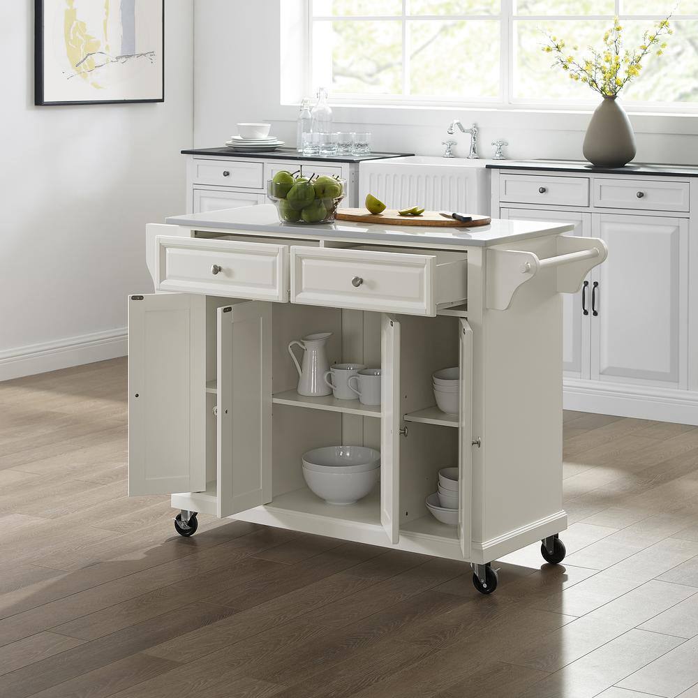 Alt View 7. Crosley Furniture - Full Size Stone Top Kitchen Cart - White.