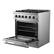 Alt View 1. Forno Appliances - 30 in. Wide 4 Burner Marco 4.32 Cu. Ft. Freestanding Dual Fuel Convection Range with Dual Ring Burner - Silver.