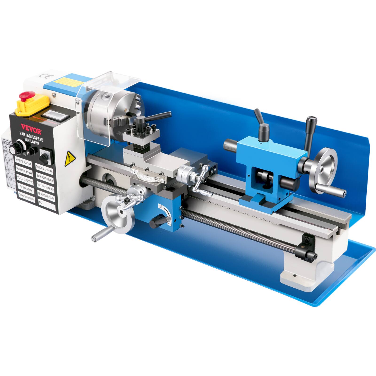VEVOR VARIABLE SPEED MILLING LATHE

MODEL: CMA

POWER: 550W

VOLTAGE: 220V-240V

CURRENT: 1.5A-2A

SPEED: 1000-1800 RPM

SPINDLE: 1/2"