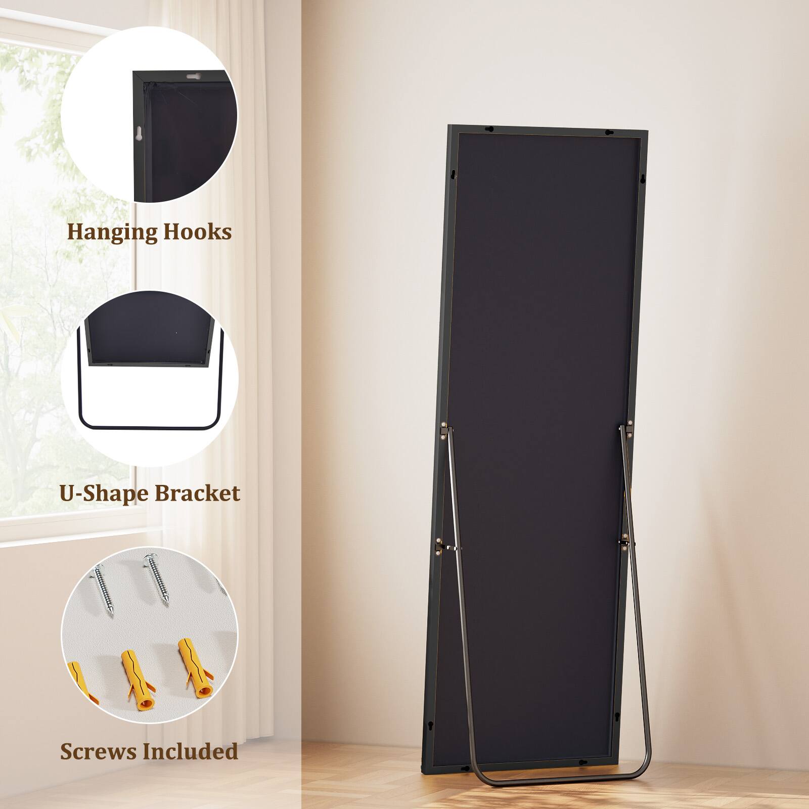 Hanging Hooks  
U-Shape Bracket  
Screws Included