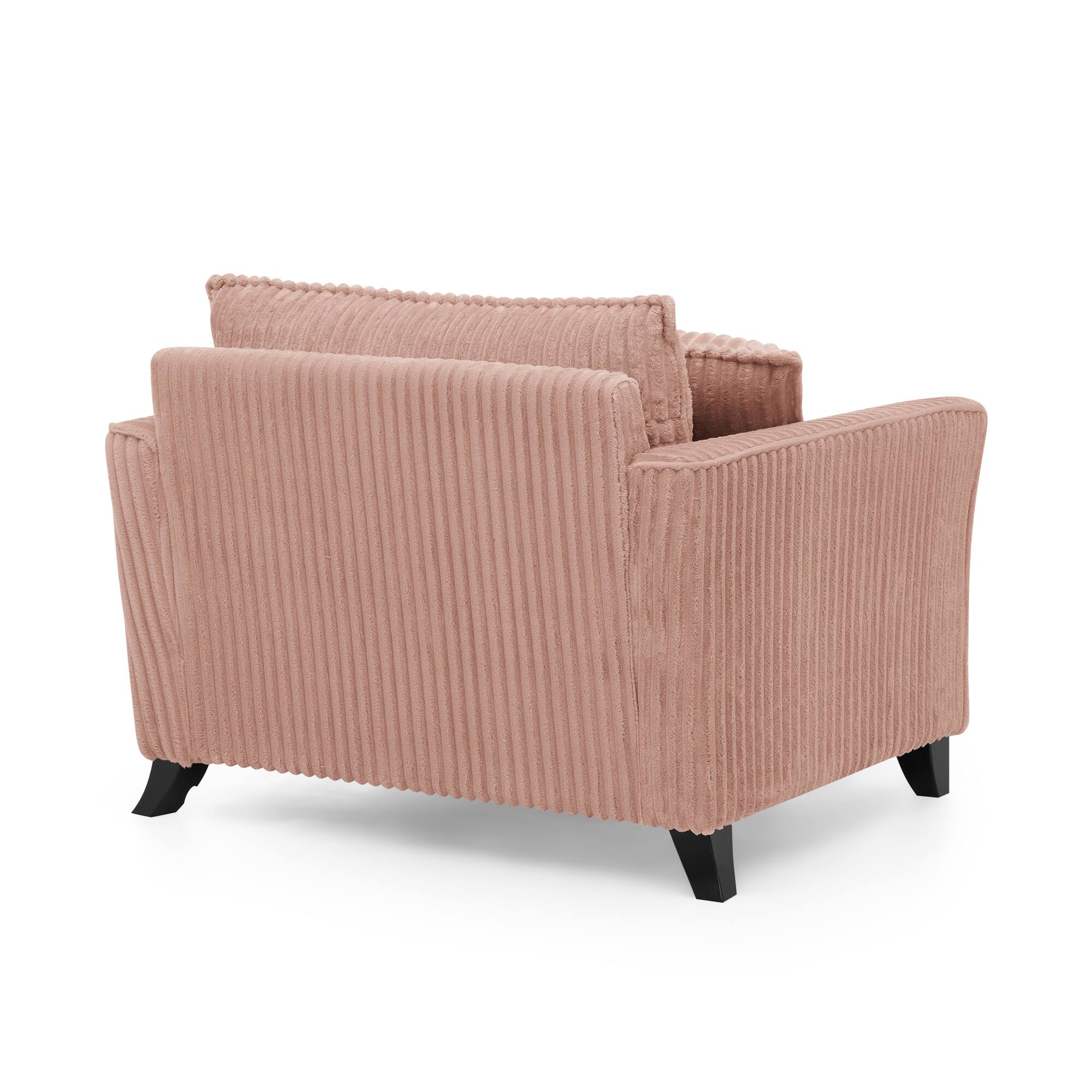 Alt View 1. Trinkets Crazed - Wide Accent Armchair with Pillows,Corduroy Oversized Single Sofa, Chair and a Half with Wide Armrest for Living Room - Pink.
