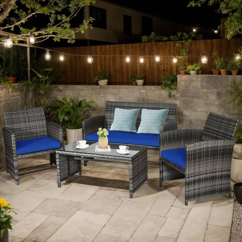 Navy Blue Patio Furniture Sets