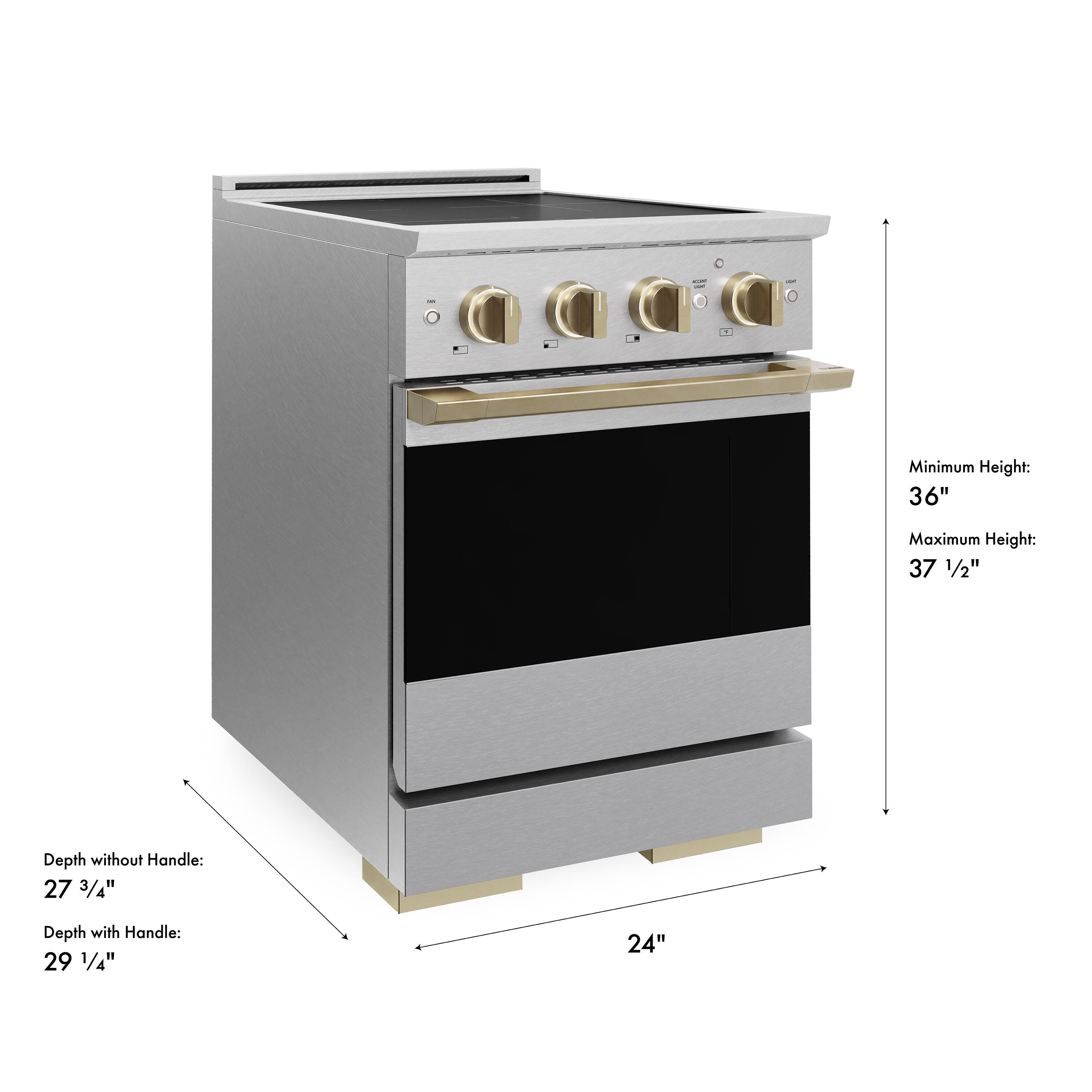 ZLINE Autograph 24 in. 3.2 cu. ft. Marino Freestanding Induction Range ...