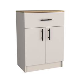 TuHome - Mayorca Pantry - Ivory - Natural Oak
