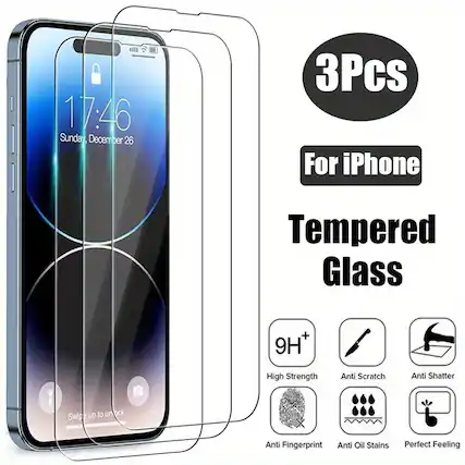 17:46 Sunday December 26
3Pcs For iPhone Tempered Glass 9H+ High Strength Anti Scratch Anti Shatter Swipe up to unlock Anti Fingerprint Anti Oil Stains Perfect Feeling