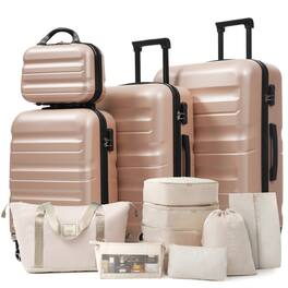 HTUTWOO - Hardshell ABS Luggage Set -Lightweight & Durable Suitcases with Dual Spinner Wheels,Carry-On & Check-In Sizes for Travel - Champagne
