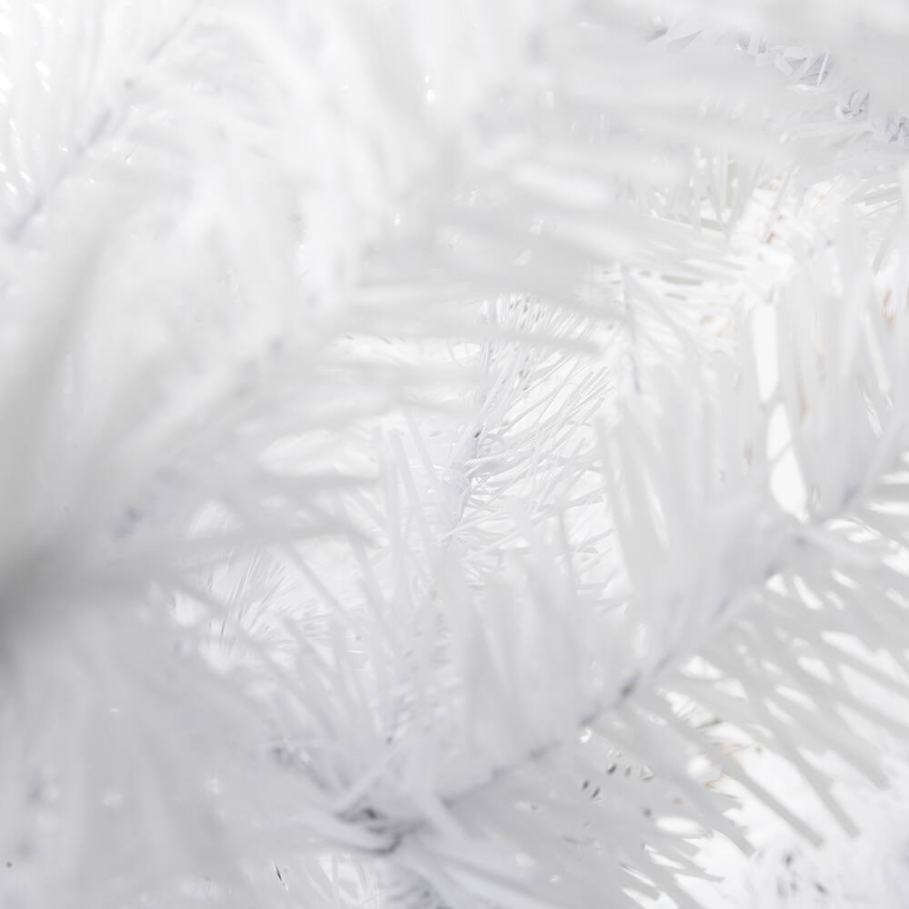 Alt View 1. VAVSEA - 8FT Flocked Artificial Christmas Tree with Lights 1349 Tips White Snow Xmas Pine Tree with Metal Stand for Holiday Decor - White.