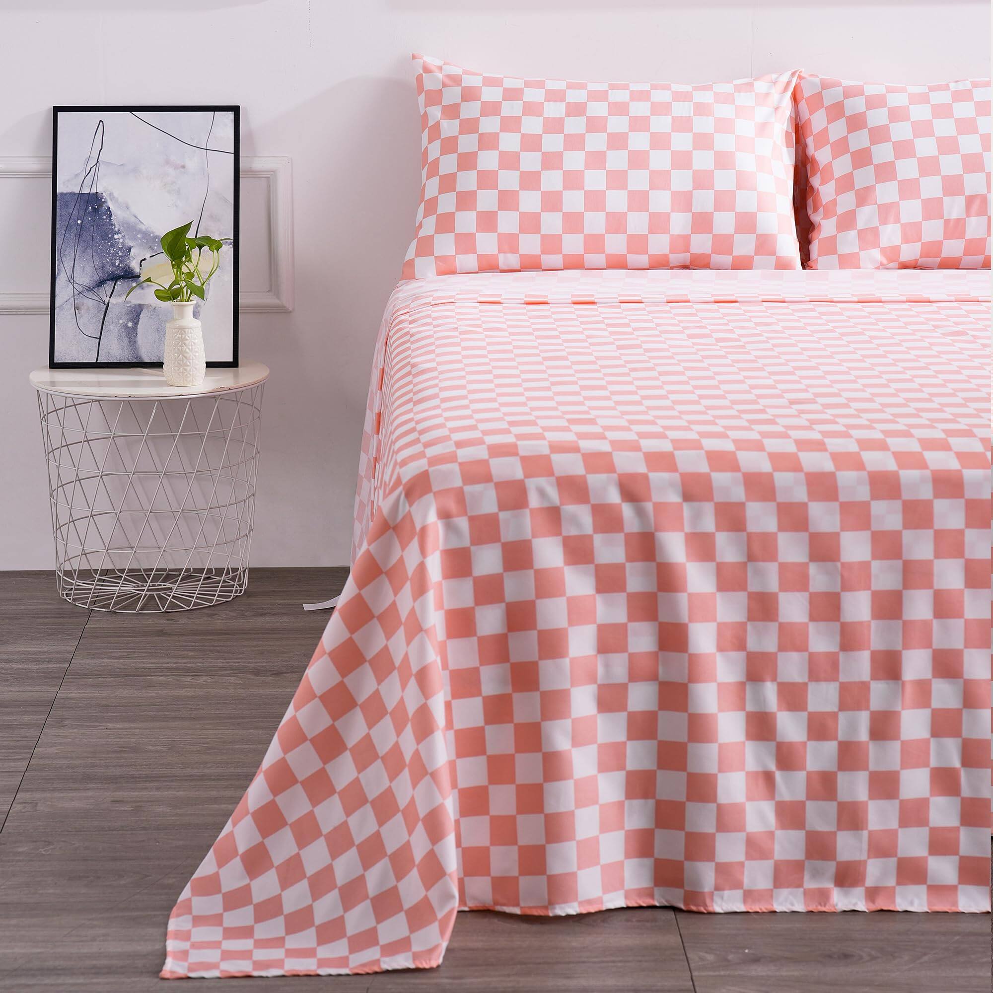 Plaid Coral&white-Full