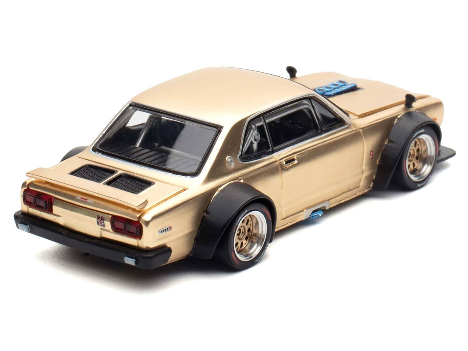 Alt View 4. Pop Race - Skyline GT-R V8 Drift "Hakosuka" RHD (Right Hand Drive) Gold Metallic 1/64 Die Cast Model Car by Pop Race.