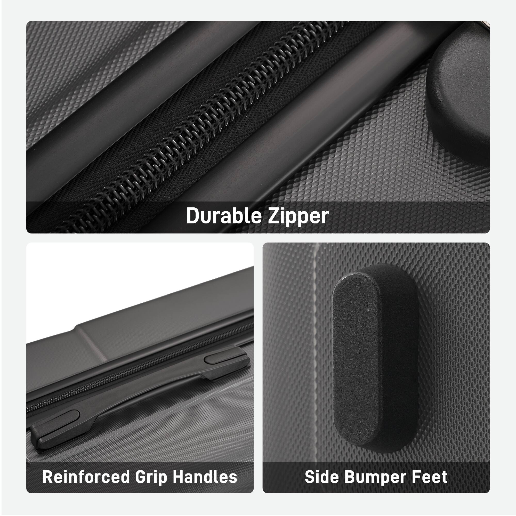 - Durable Zipper
- Reinforced Grip Handles
- Side Bumper Feet