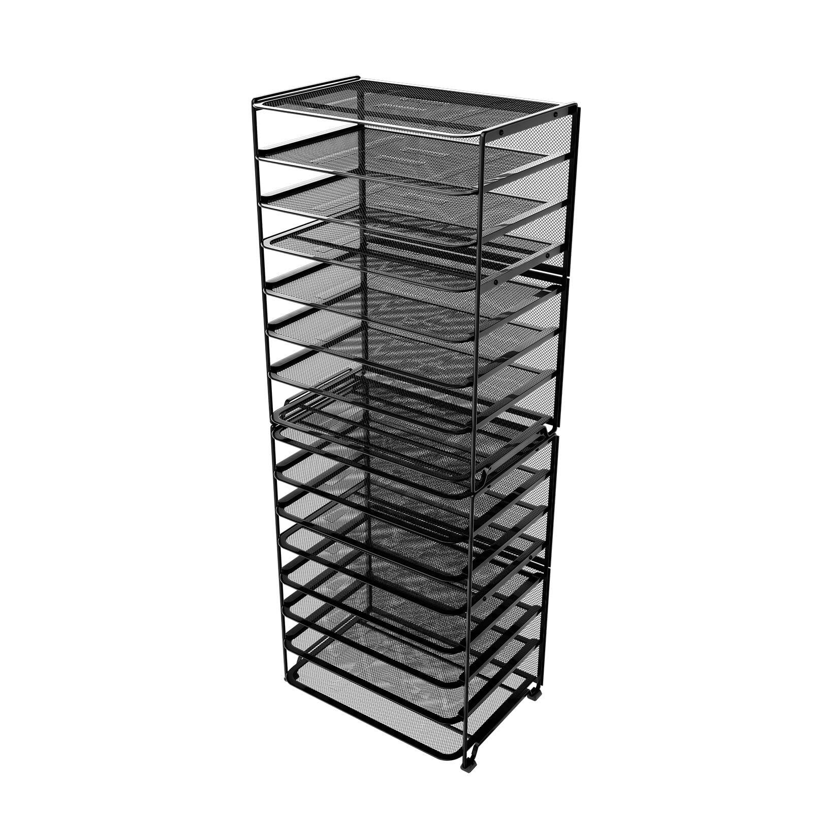 Alt View 2. Dapper Styles - 8 Tier Letter Tray Paper - Mesh Desk File Organizer For Office School Desktop - Pink.