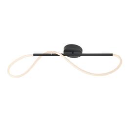 Jonathan Y - Alessio 33" Contemporary Minimalist 360 Adjustable Silicone Neon Rope Dimmable Linear Integrated LED Flush Mount - Black