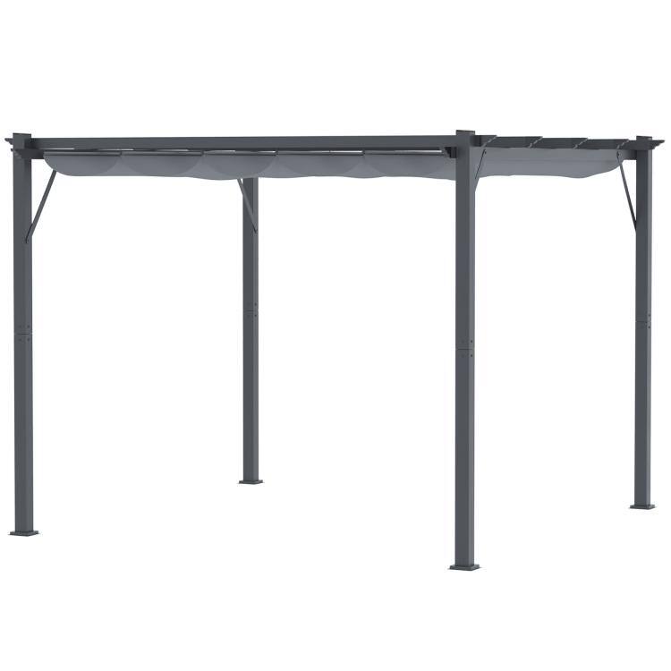 Alt View 10. PULUZ - 10 feet x 10 feet Outdoor Retractable Pergola Canopy, Aluminum Patio Pergola, Backyard Shade Shelter for Garden & Partie - Gray.