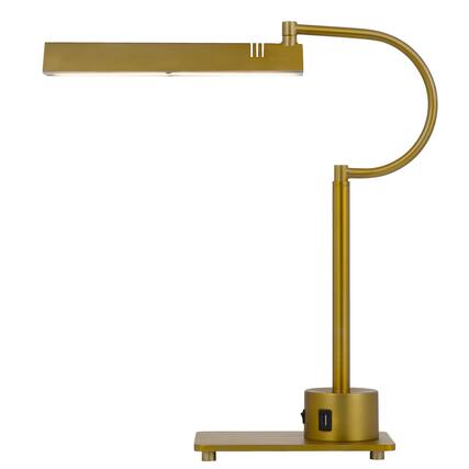Front. Manhattan Lane - Hoso 18 Inch Desk Lamp, 2 USB Ports, AdjusDesk Metal Frame - Bronze.
