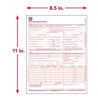 ComplyRight CMS 1500 Health Insurance Claims, 2500/Pack (CMS12LC) White ...