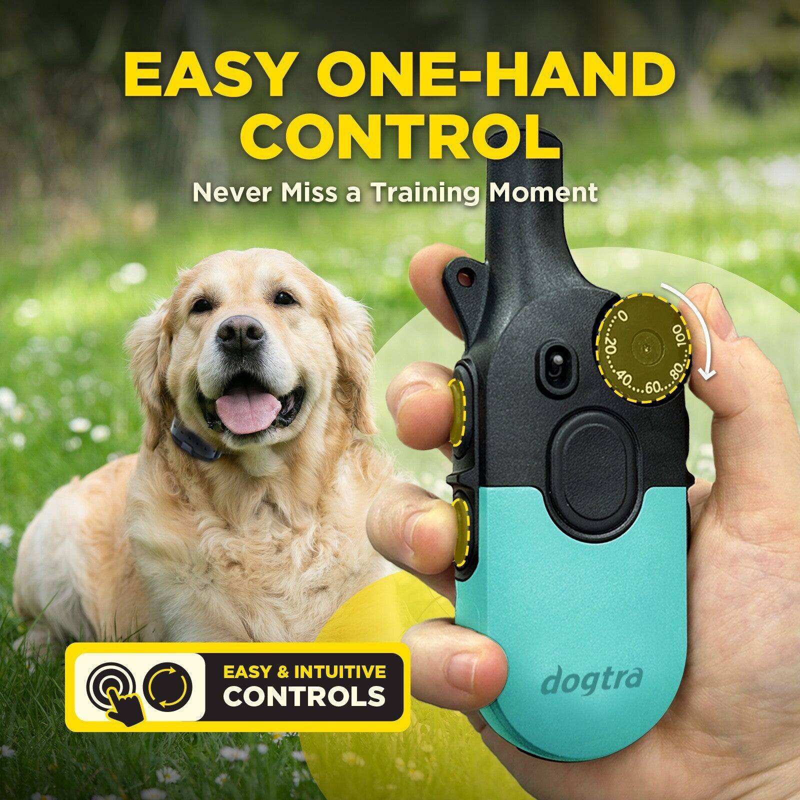 EASY ONE-HAND CONTROL  
Never Miss a Training Moment  

0 20 100 60 80  

EASY & INTUITIVE CONTROLS  
dogtra