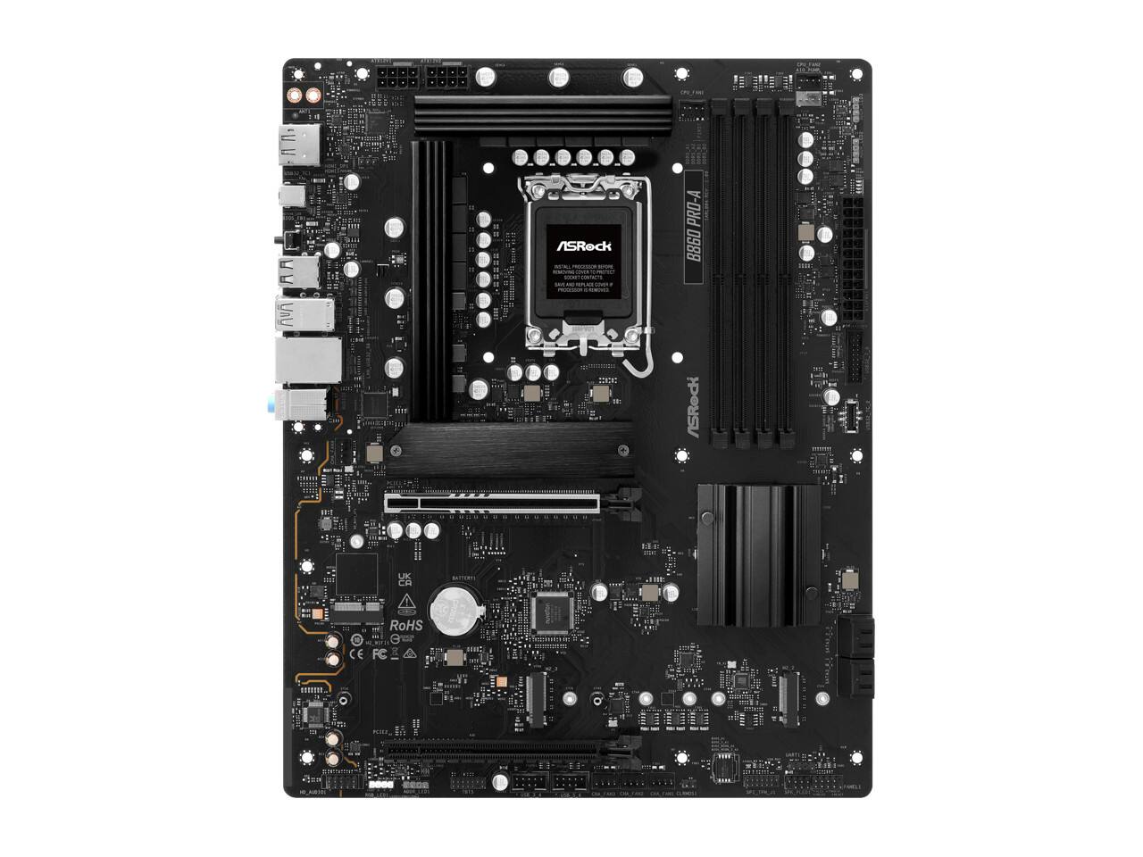 - UnU 1 - "PRO-A ASRock B860 - COTAS - I HA - ASRock UK CA RoHS CE FC *2019