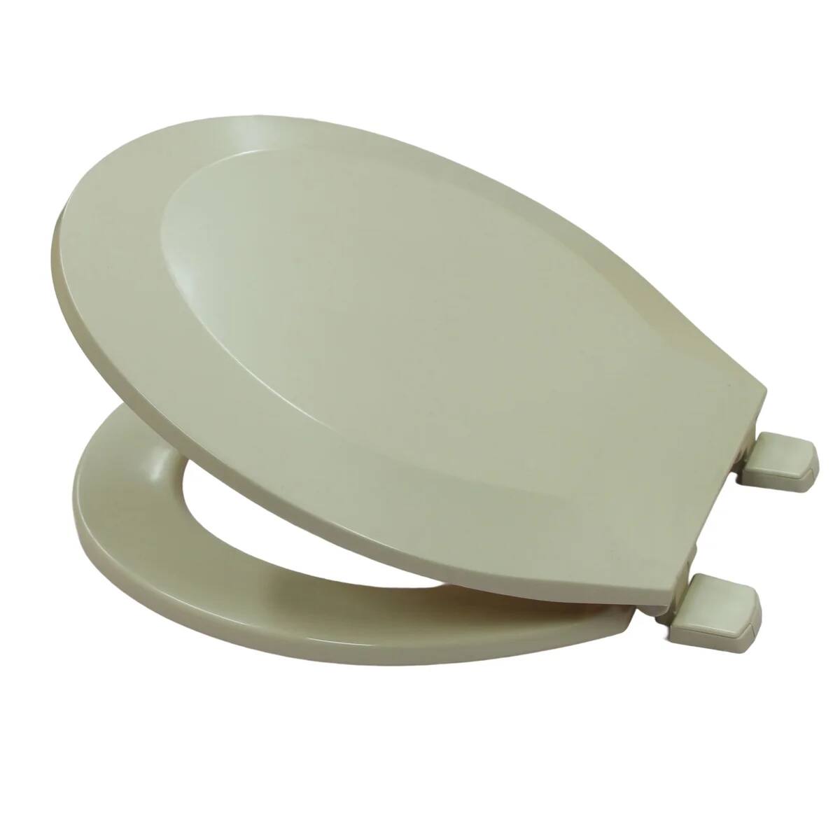 Front. J&V TEXTILES - Hard Plastic Toilet Seat With Beveled Edges - Beige.