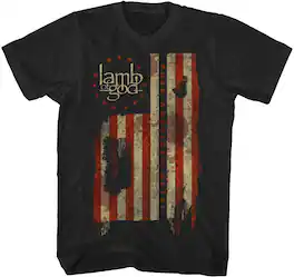 PopMarket - Lamb of God - Lamb of God - Pure American Metal Flag T-Shirt - 2XL Black TS4410LAMA5 - APPAREL - Multicolor