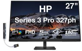 HP - Series 3 Pro 327ph 27" FHD IPS Monitor, Anti-Glare, Flicker Free, Displayport, HDMI & DKZ Hub (B0CG8UT#ABA) - Black