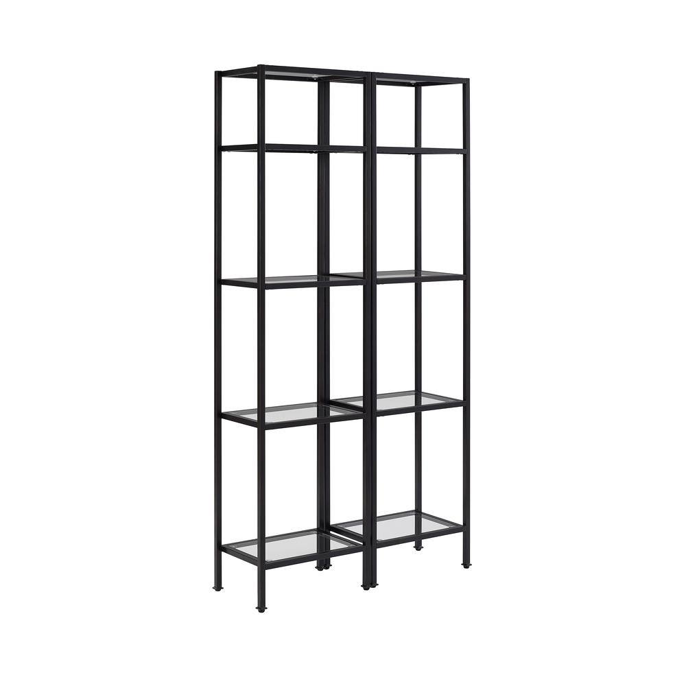 Back. Crosley Furniture - Aimee 2-Piece Etagere Bookcase Set - 2 Narrow Etageres - Oil Rubbed Bronze.